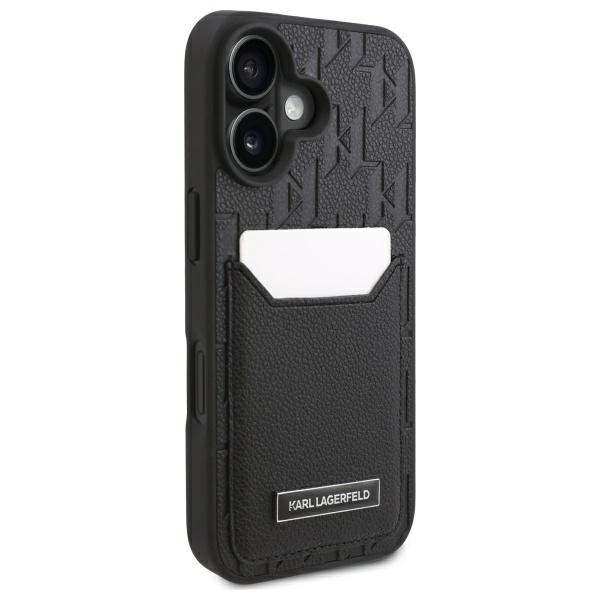 Kryt Karl Lagerfeld Apple iPhone 16 hardcase Cardslots Monogram black