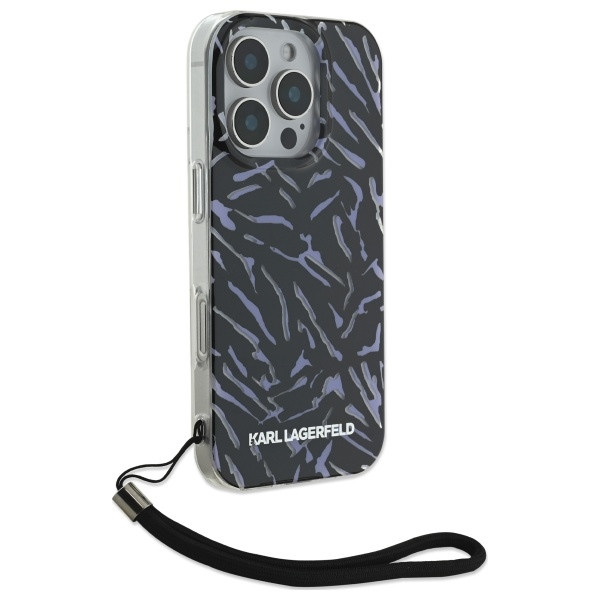 Kryt Karl Lagerfeld Apple iPhone 16 Pro Max Zebra With Cord purple