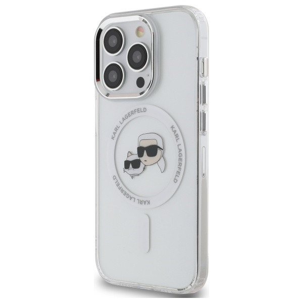 Kryt Karl Lagerfeld Apple iPhone 14 Pro Max hardcase IML Metal Karl&Choupette Head MagSafe white