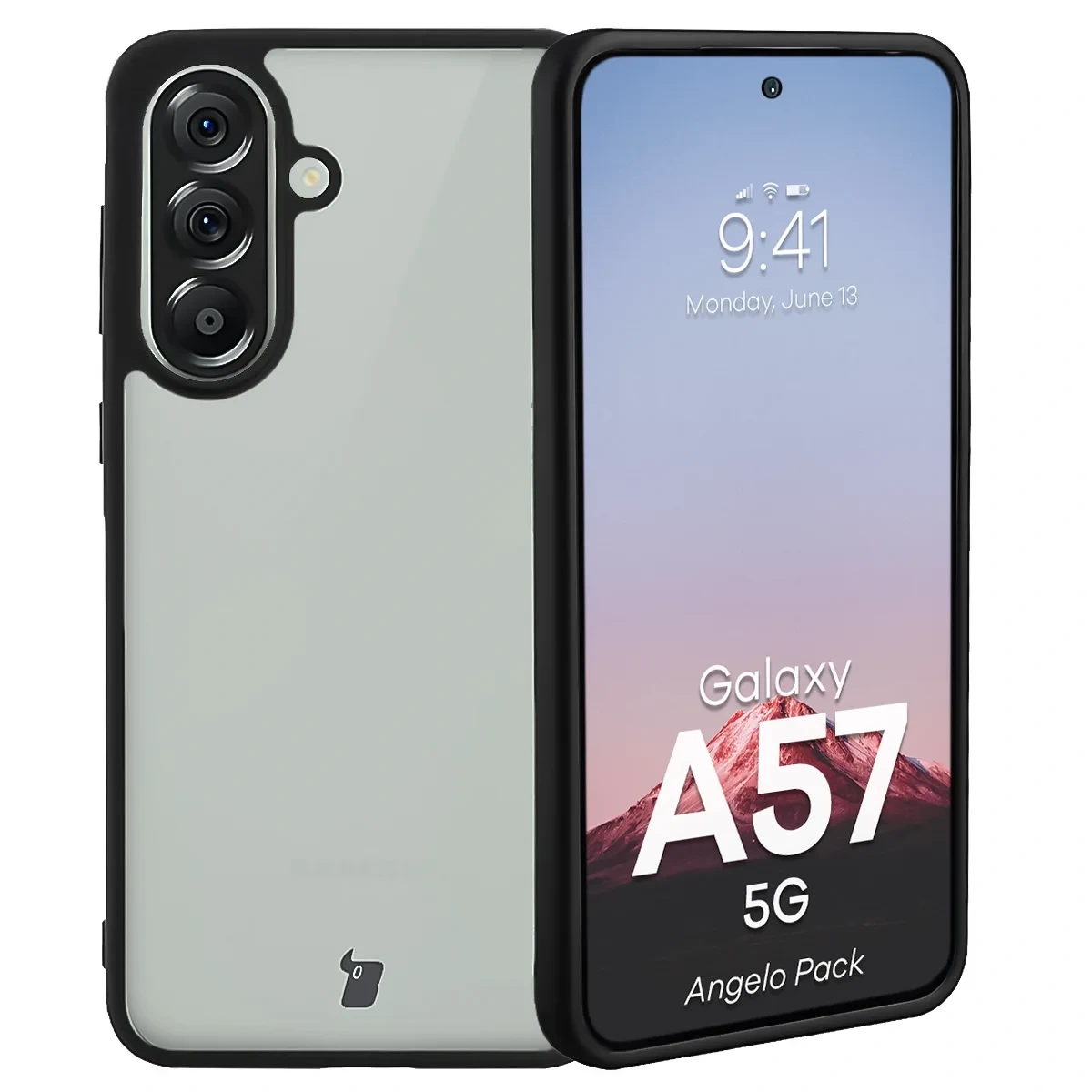 Kryt Bizon Angelo Pack Samsung Galaxy A57 5G, smoked with a black frame