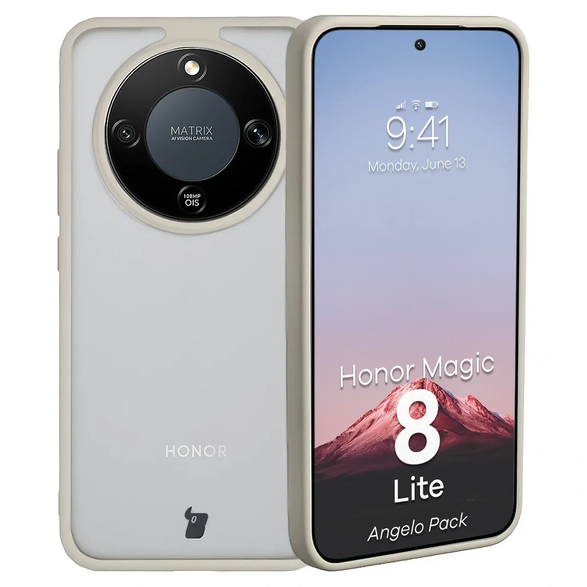 Kryt Bizon Angelo Pack Honor Magic8 Lite, smoked with a beige frame