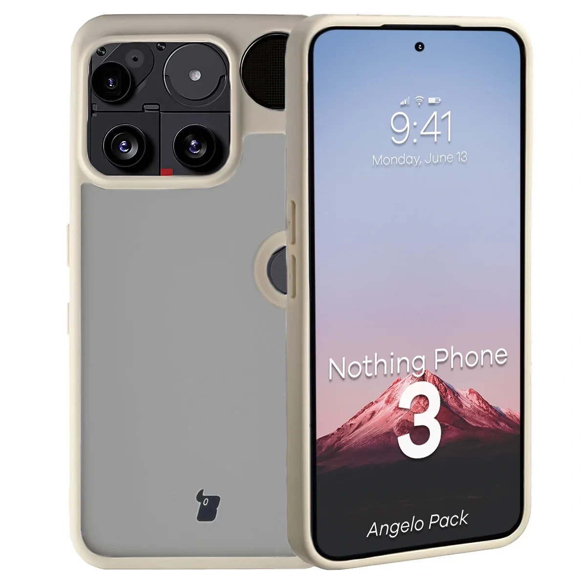 Kryt Bizon Angelo Pack Nothing Phone (3), smoked with a beige frame