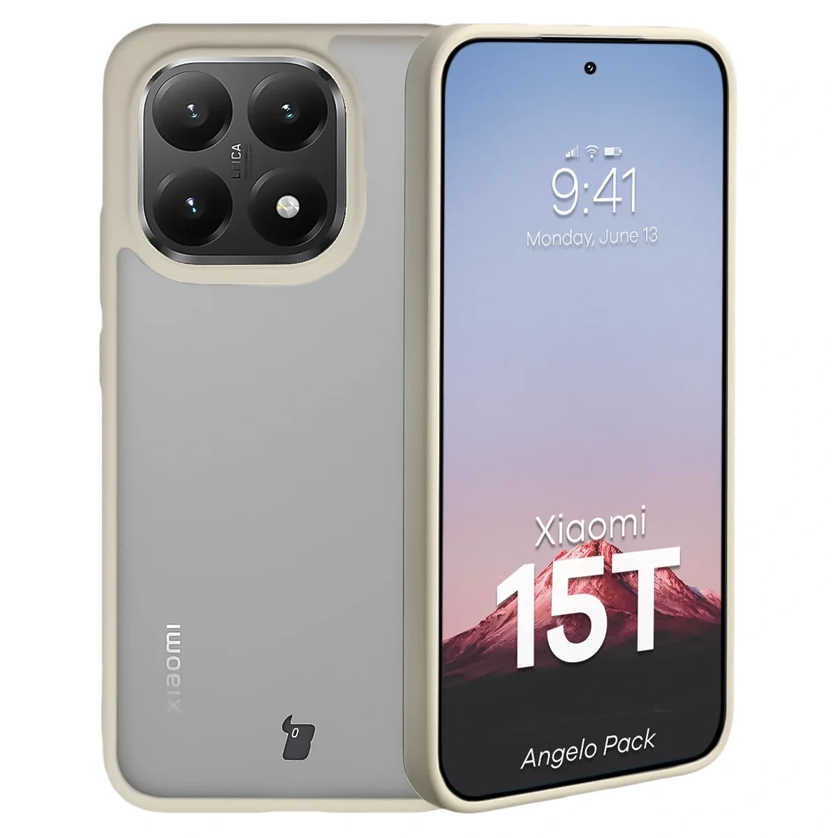 Kryt Bizon Angelo Pack Xiaomi 15T, smoked with a beige frame