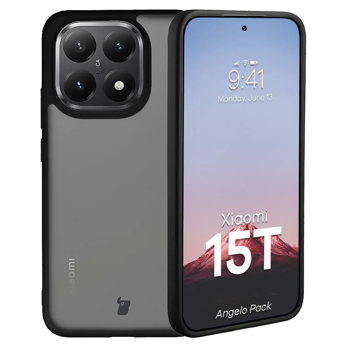 Kryt Bizon Angelo Pack Xiaomi 15T, smoked with a black frame