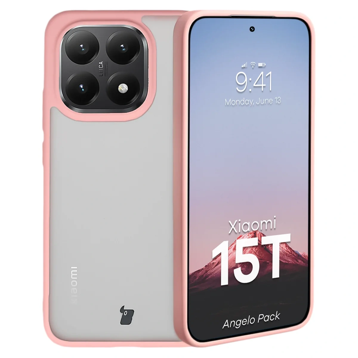 Kryt Bizon Angelo Pack Xiaomi 15T, smoky with a light pink frame