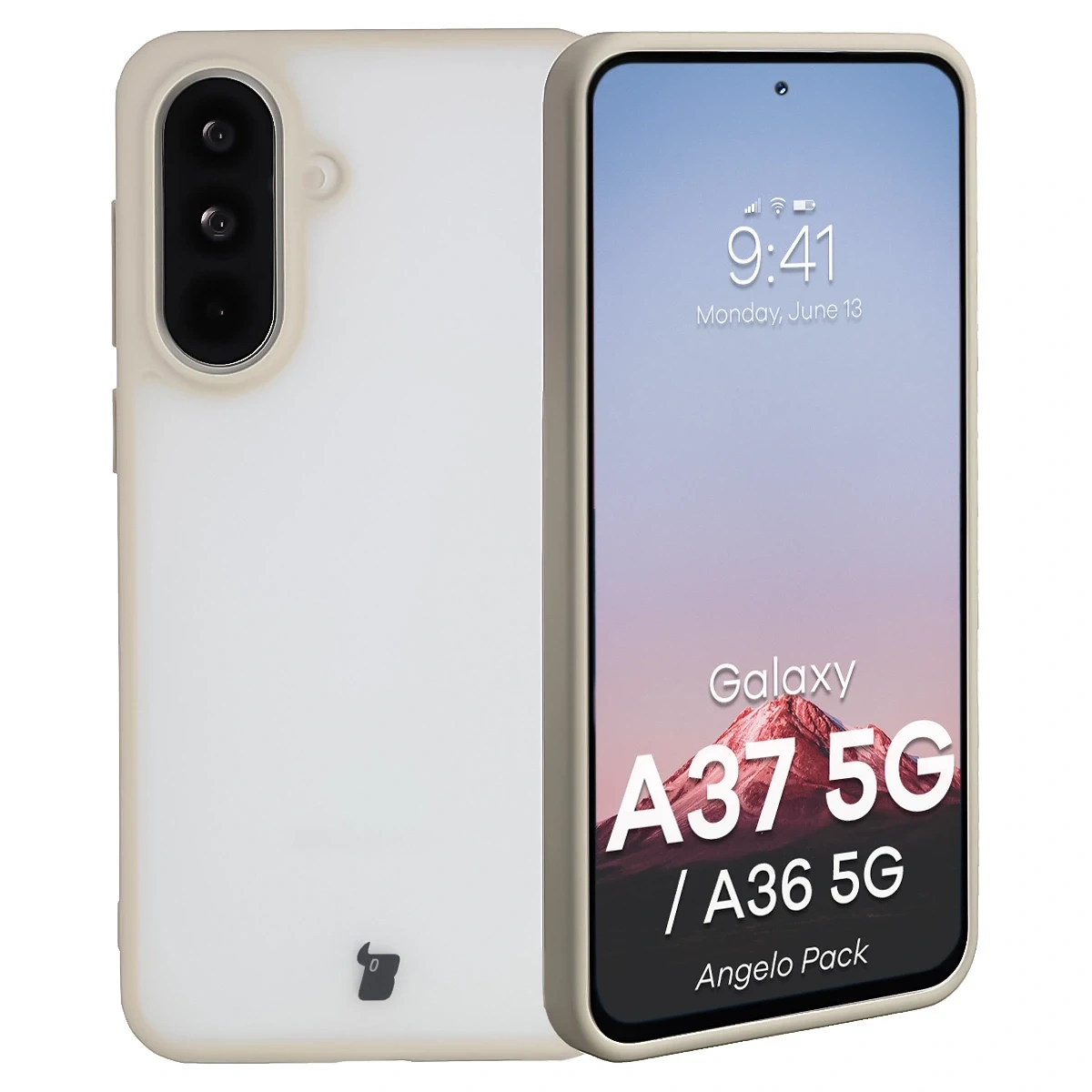 Kryt Bizon Angelo Pack Samsung Galaxy A37 5G / A36 5G, smoked with a beige frame