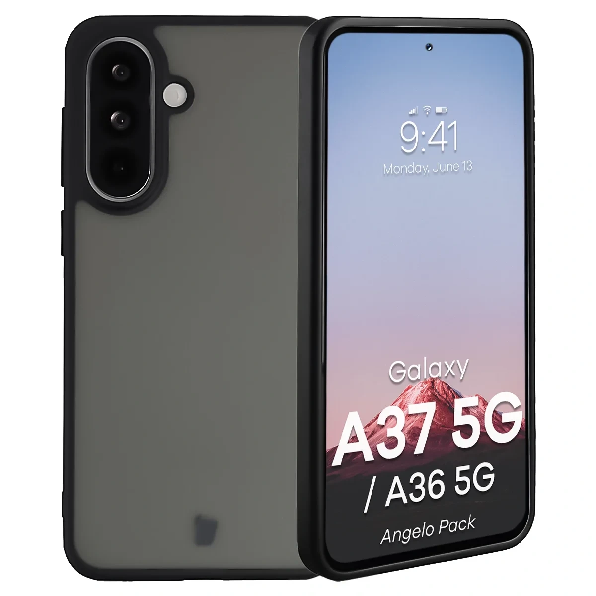 Kryt Bizon Angelo Pack Samsung Galaxy A37 5G / A36 5G, smoked with a black frame