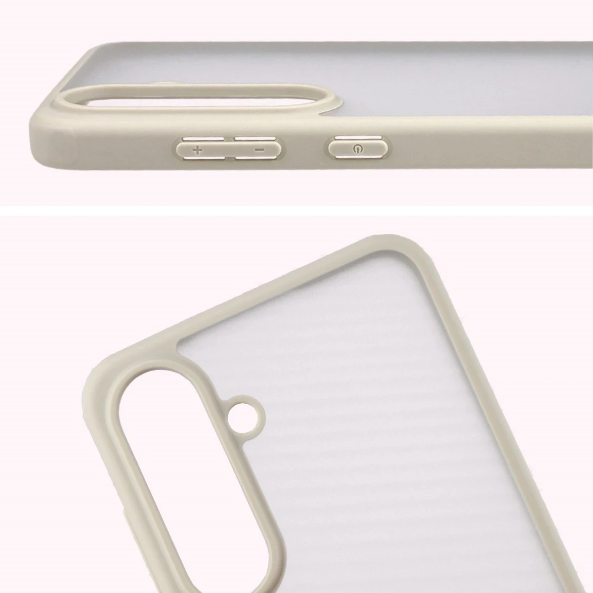 Kryt Bizon Angelo Pack Samsung Galaxy S25 FE, smoky with a beige frame