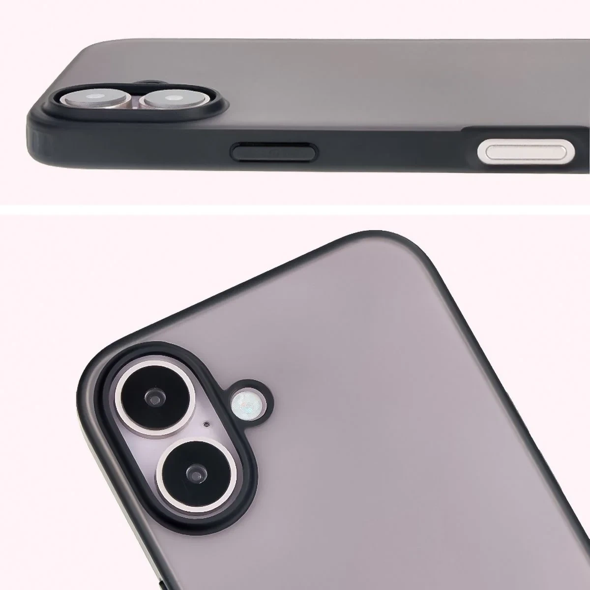 Kryt Bizon Angelo Pack Apple iPhone 16, smoked with a black frame