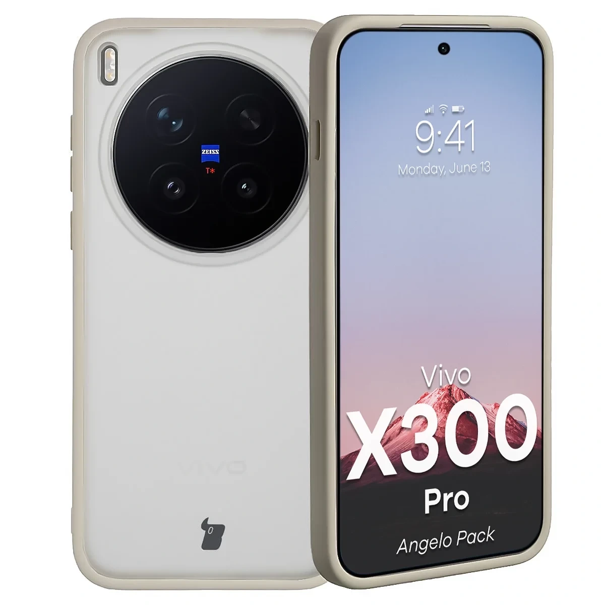 Kryt Bizon Angelo Pack Vivo X300 Pro, smoked with a beige frame