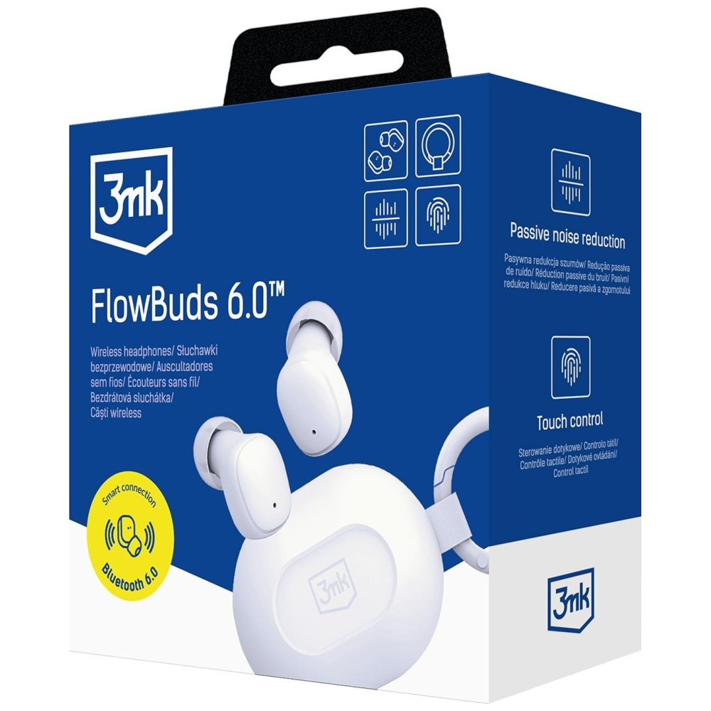 Sluchátka 3MK FlowBuds 6.0 wireless in-ear white