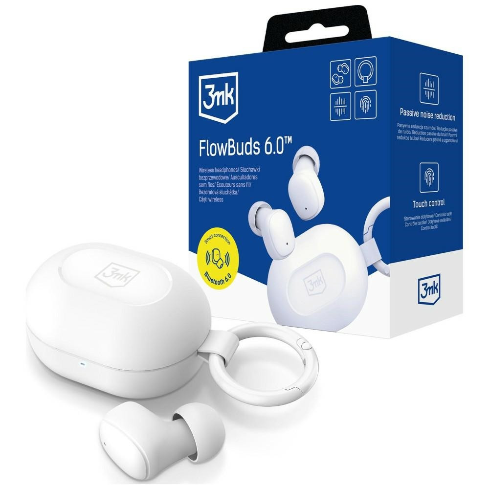 Sluchátka 3MK FlowBuds 6.0 wireless in-ear white