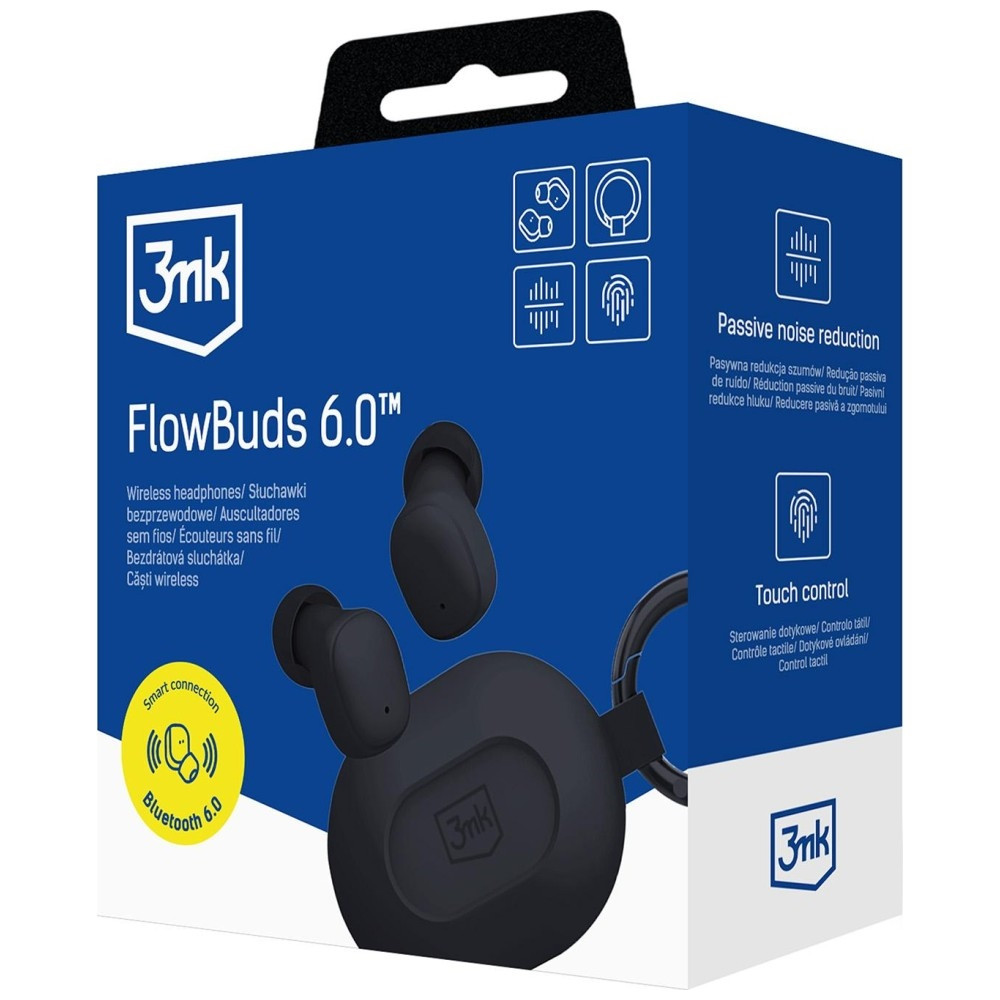 Sluchátka 3MK FlowBuds 6.0 wireless in-ear  black