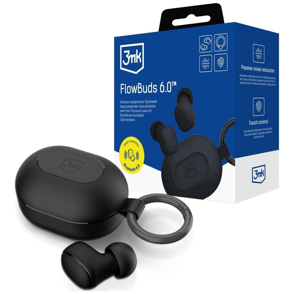 Sluchátka 3MK FlowBuds 6.0 wireless in-ear  black