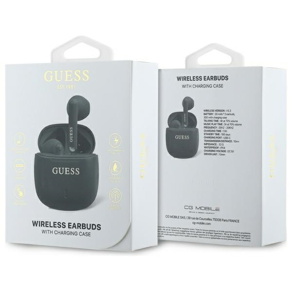 Kryt Guess Bluetooth wireless in-ear headphones + Printed Classic Logo docking station black