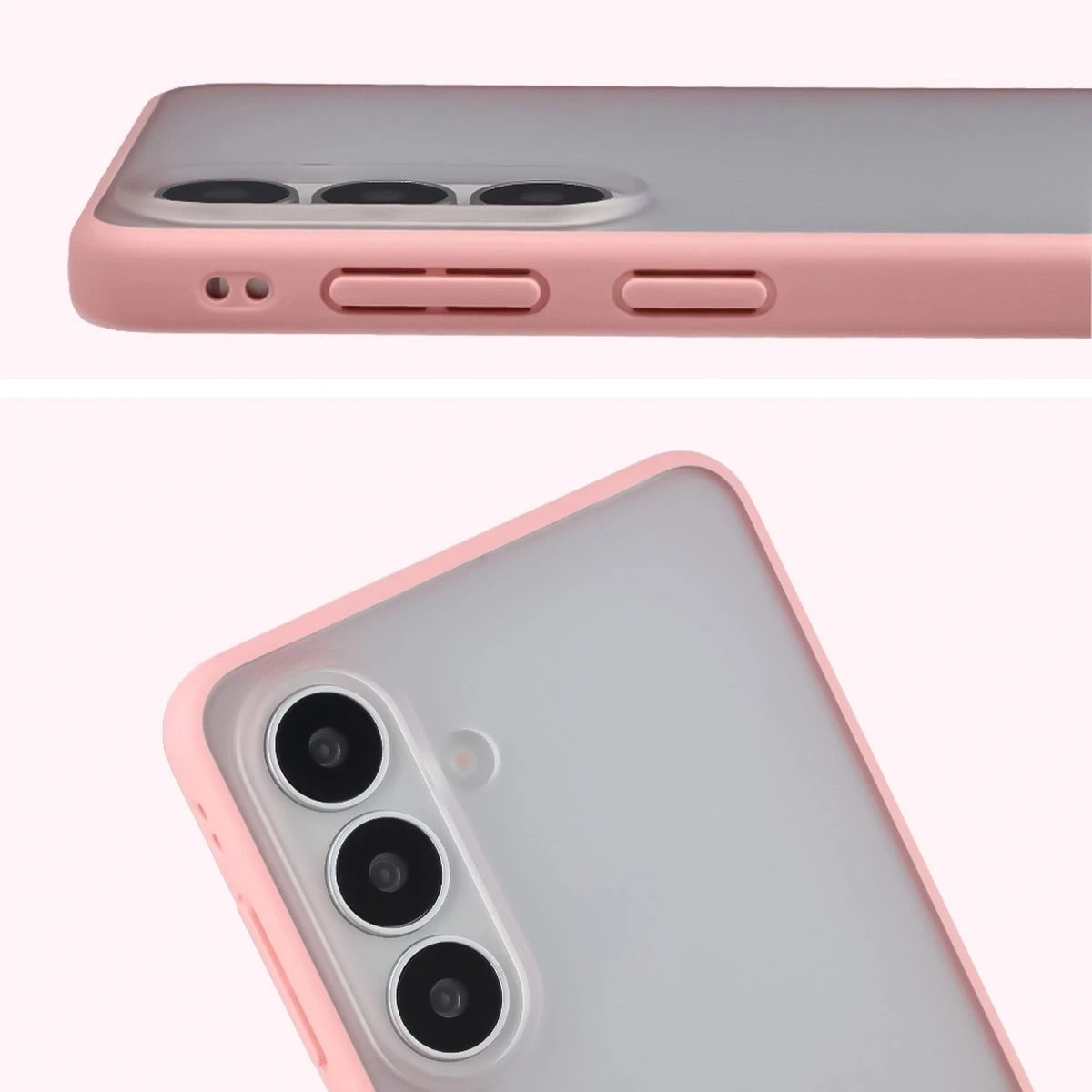 Kryt Bizon Angelo Pack Samsung Galaxy S26+ Plus, smoky with a light pink frame