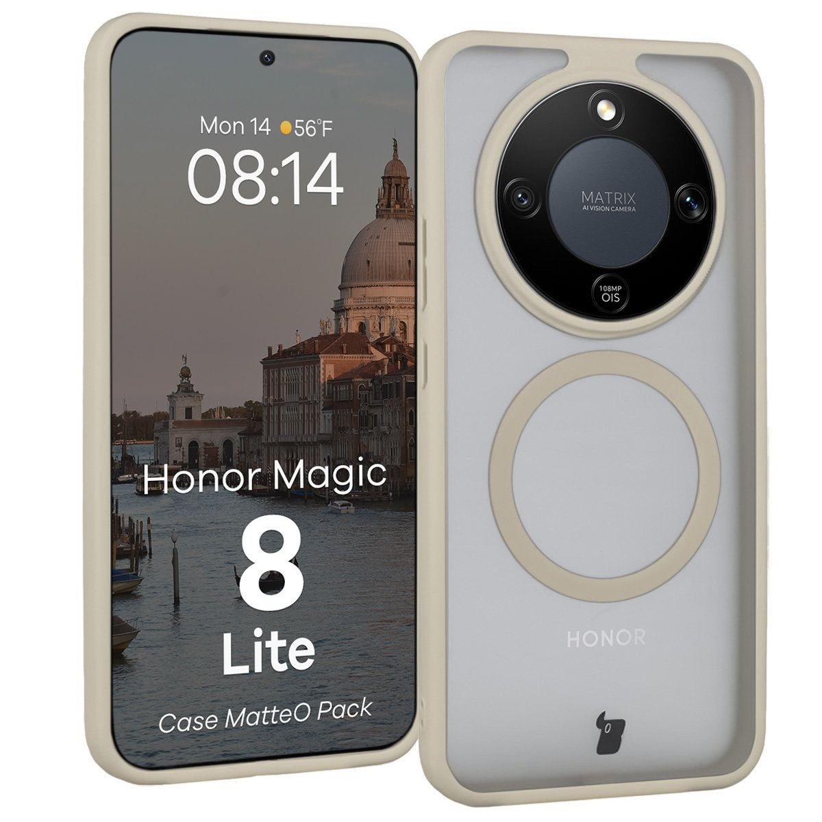 Kryt Bizon MatteO Magnetic Pack Honor Magic8 Lite, smoky beige