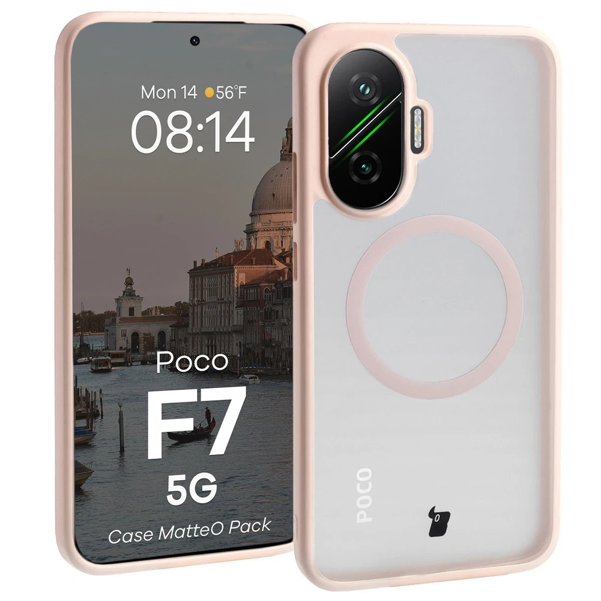 Kryt Bizon MatteO Magnetic Pack Xiaomi POCO F7, smoky pink