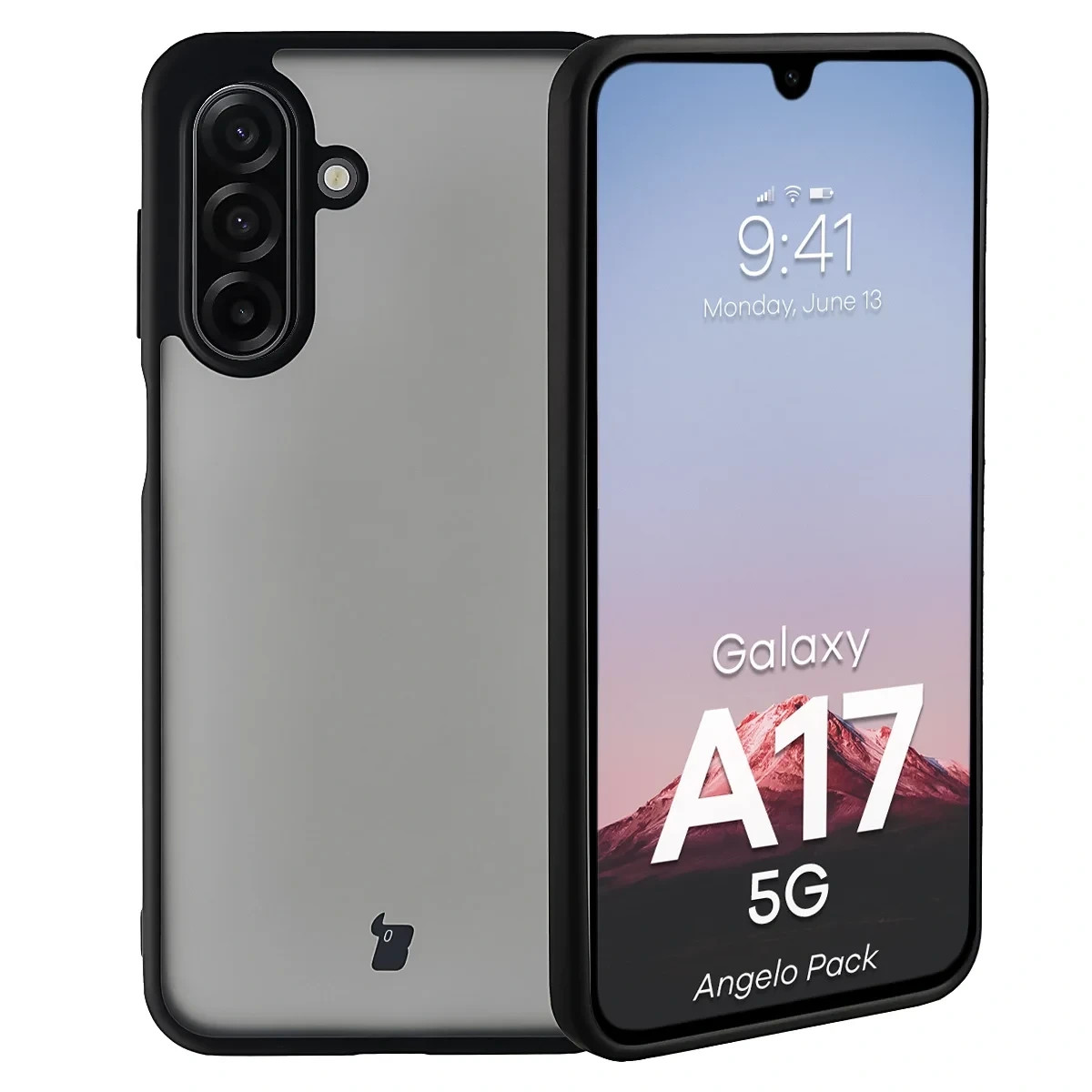 Kryt Bizon Angelo Pack Samsung Galaxy A17 5G, smoked with a black frame