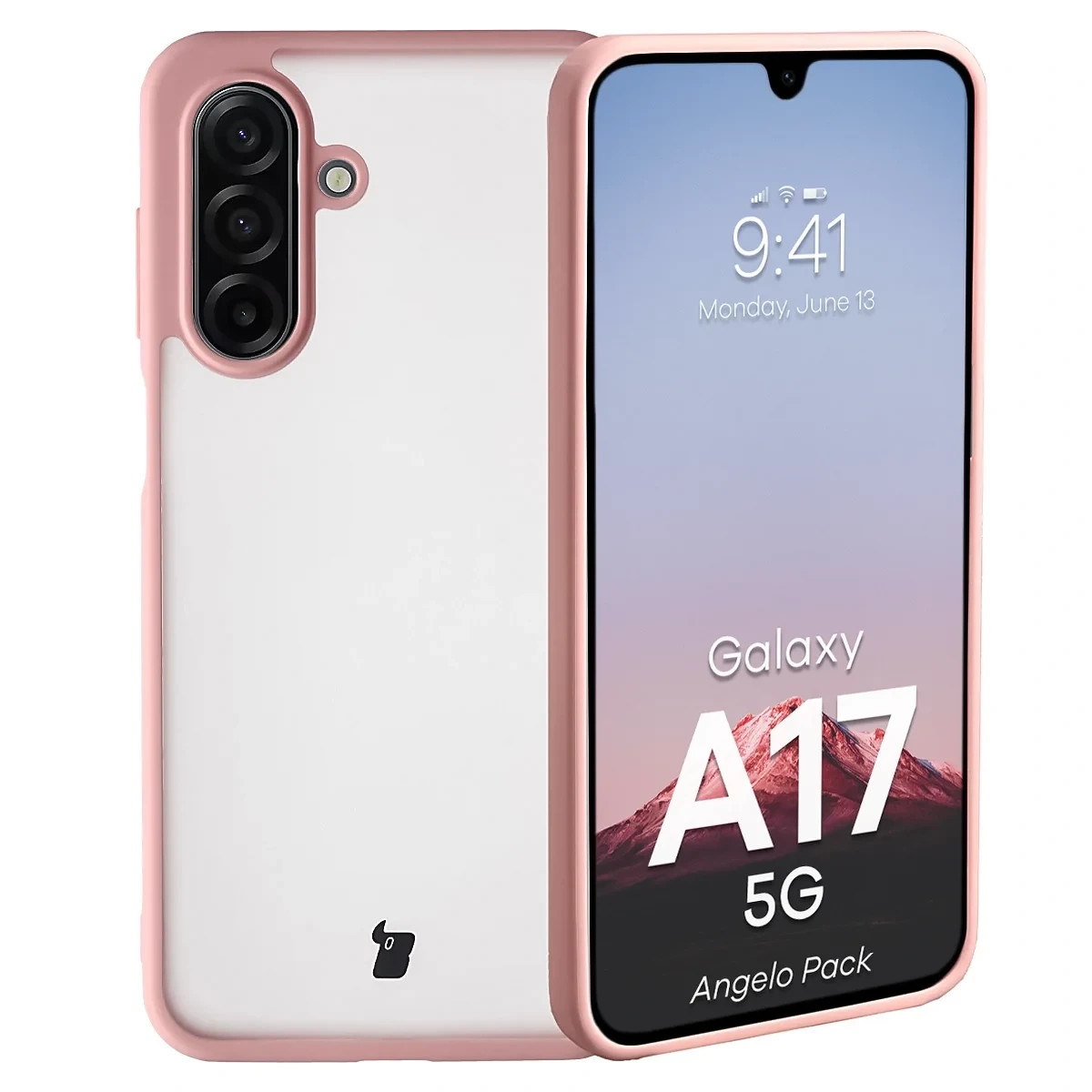 Kryt Bizon Angelo Pack Samsung Galaxy A17 5G, smoky with a light pink frame