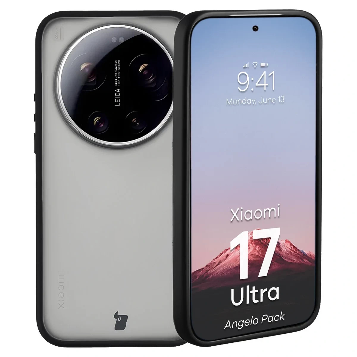 Kryt Bizon Angelo Pack Xiaomi 17 Ultra, smoked with a black frame