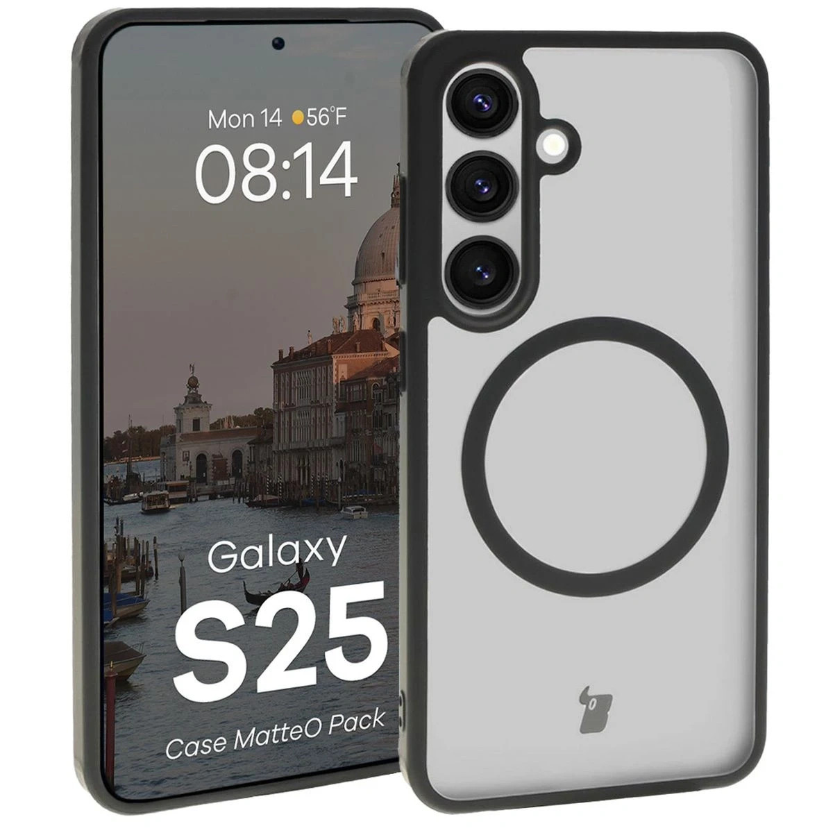 Kryt Bizon MatteO Magnetic Pack Samsung Galaxy S25, smoky black