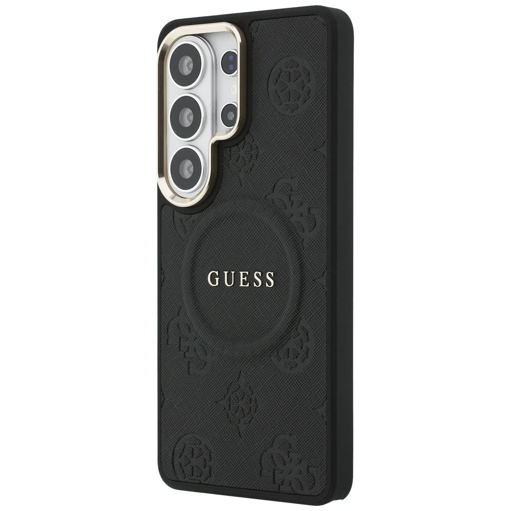 Kryt Guess Saffiano Peony Embossed Ring MagSafe Samsung Galaxy S26 Ultra black