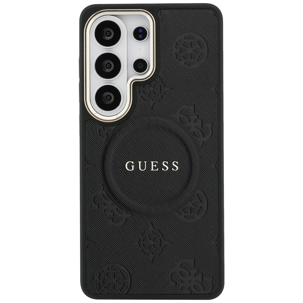 Kryt Guess Saffiano Peony Embossed Ring MagSafe Samsung Galaxy S26 Ultra black