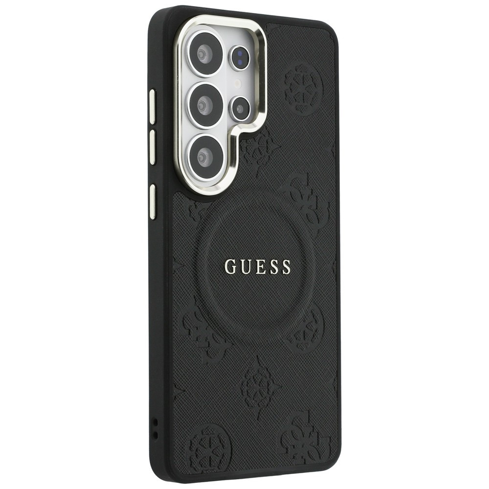 Kryt Guess Saffiano Peony Embossed Ring MagSafe Samsung Galaxy S26 Ultra black