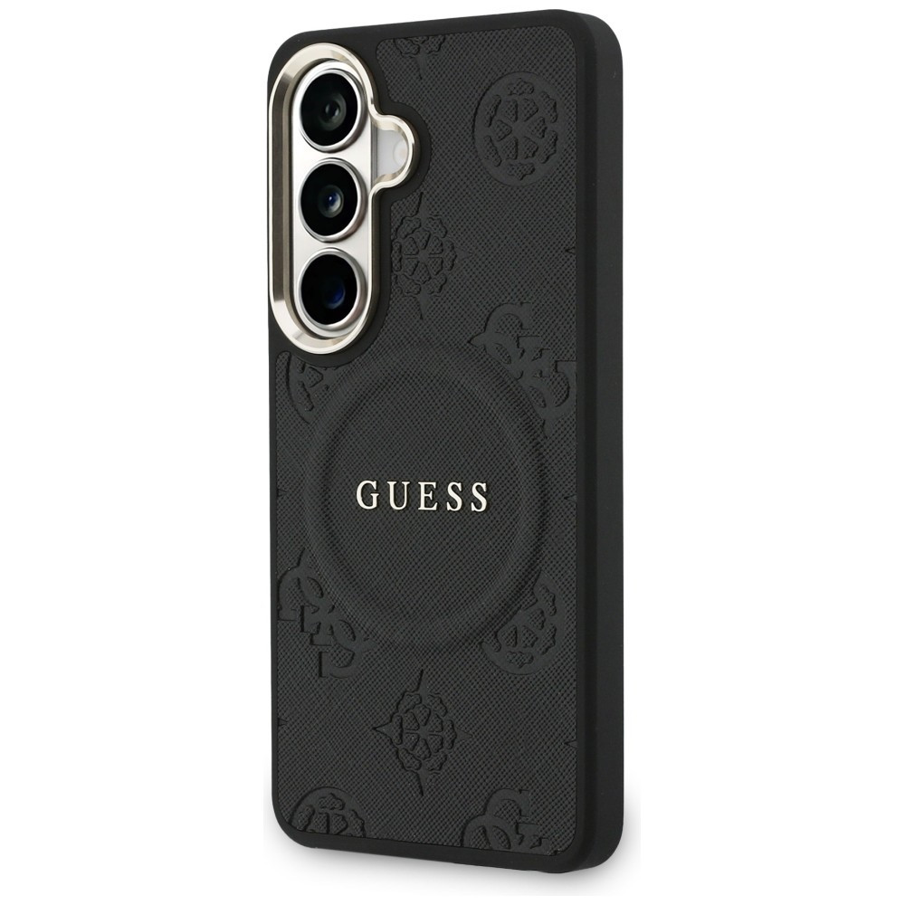 Kryt Guess Saffiano Peony Embossed Ring MagSafe Samsung Galaxy S26+ Plus black