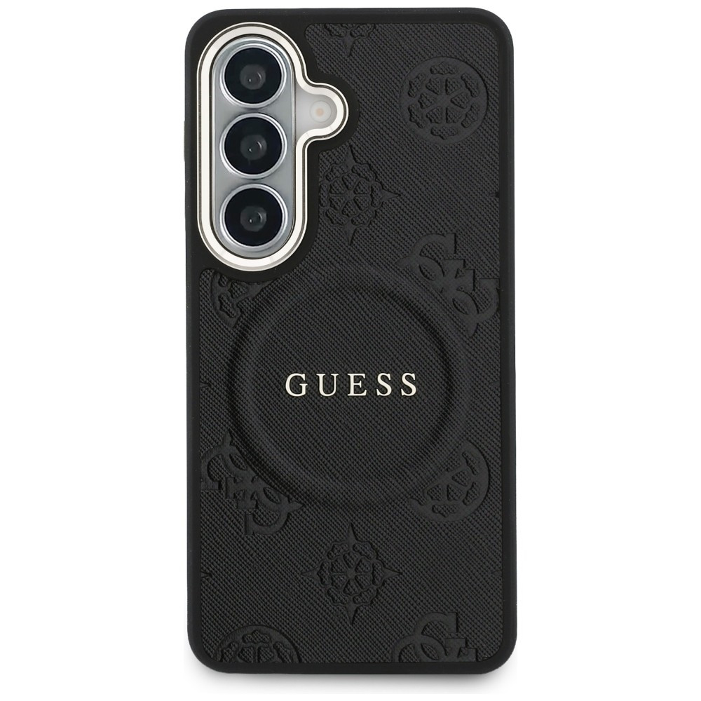 Kryt Guess Saffiano Peony Embossed Ring MagSafe Samsung Galaxy S26+ Plus black