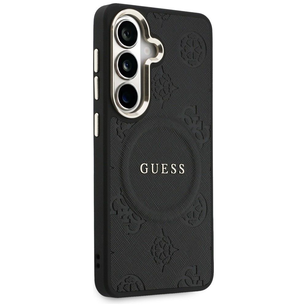 Kryt Guess Saffiano Peony Embossed Ring MagSafe Samsung Galaxy S26+ Plus black