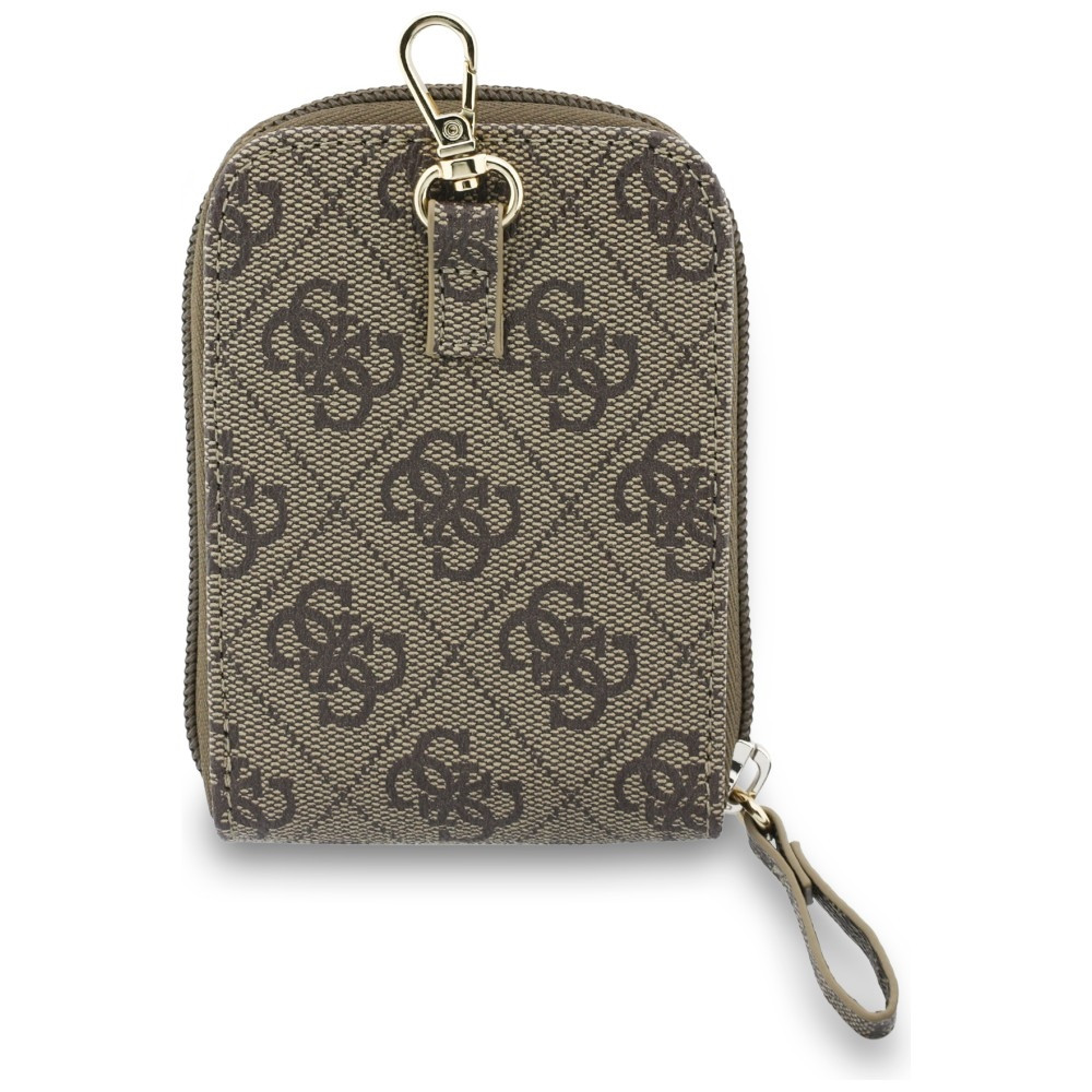 Knížkové Šňůrka Guess 4G Metal Logo Universal lanyard with wallet brown