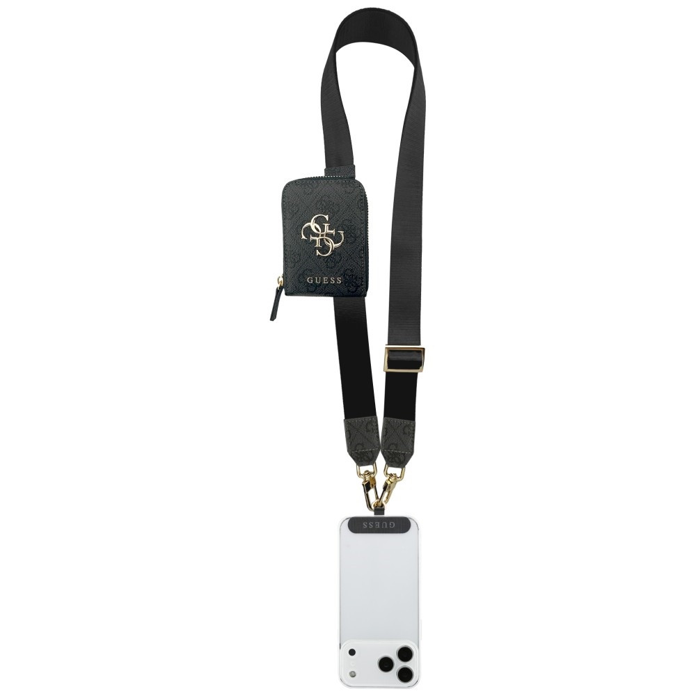 Knížkové Šňůrka Guess 4G Metal Logo Universal lanyard with wallet black