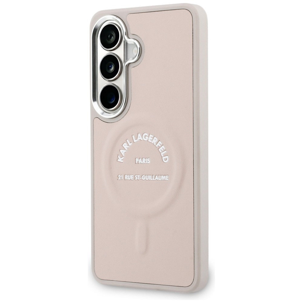 Kryt Karl Lagerfeld Embossed Ring RSG Logo MagSafe Samsung Galaxy S26 pink