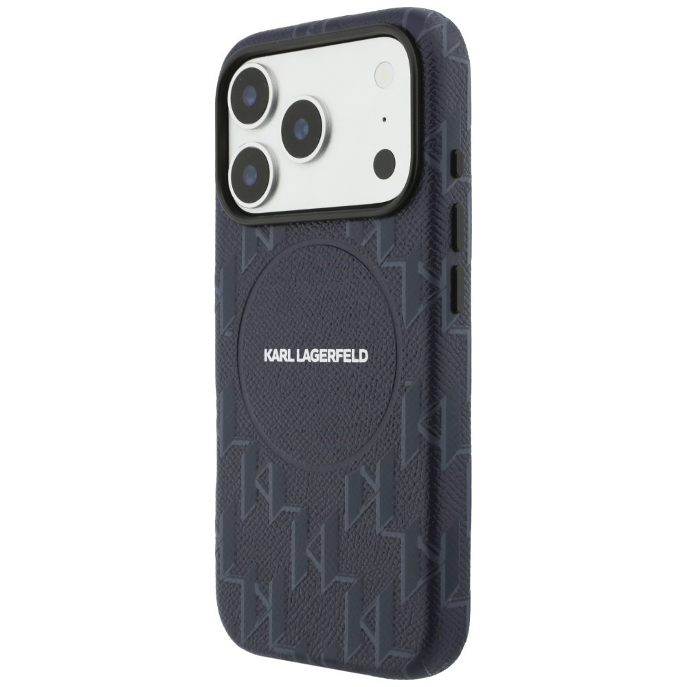 Kryt Karl Lagerfeld Monogram logo MagSafe Apple iPhone 17 Pro blue
