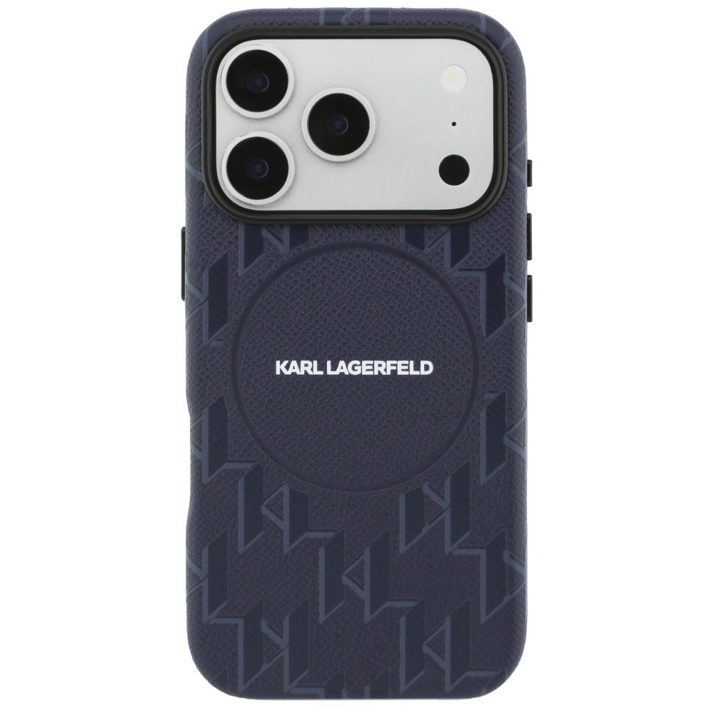 Kryt Karl Lagerfeld Monogram logo MagSafe Apple iPhone 17 Pro blue