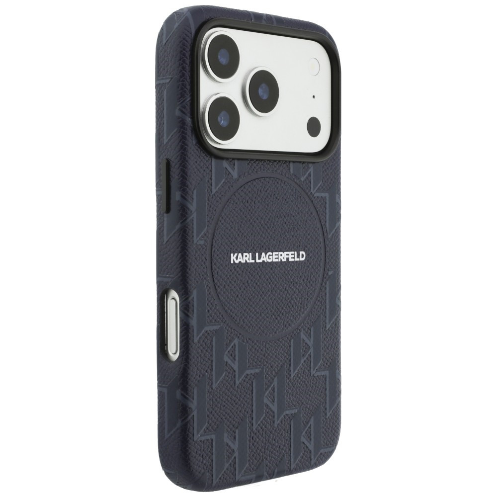 Kryt Karl Lagerfeld Monogram logo MagSafe Apple iPhone 17 Pro blue