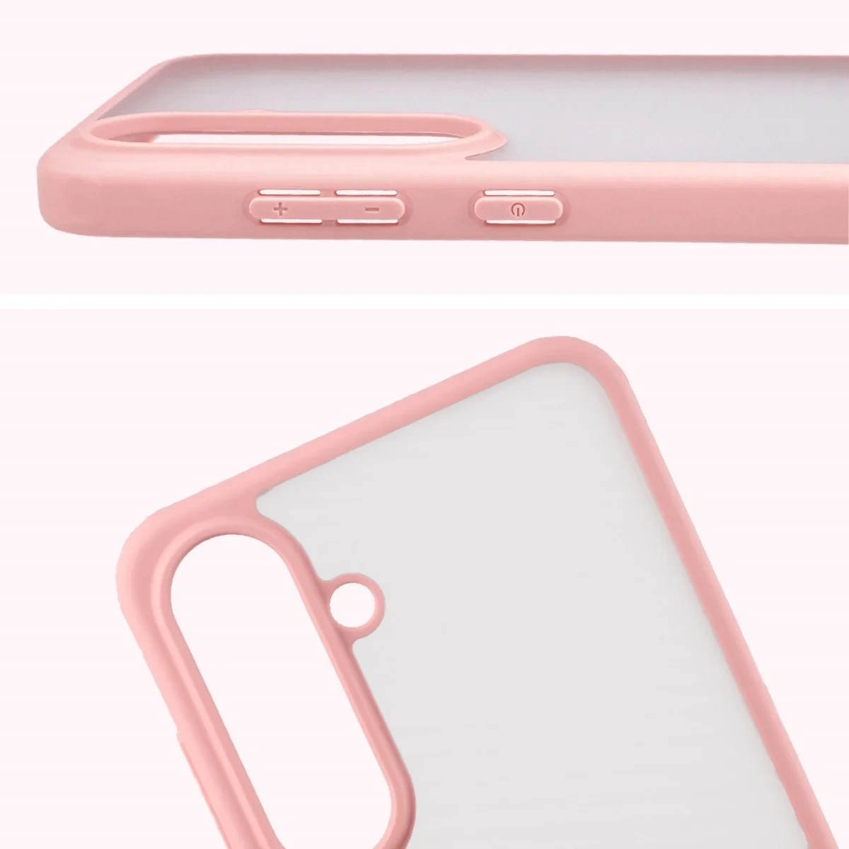 Kryt Bizon Angelo Pack Samsung Galaxy S25 FE, smoky with a light pink frame