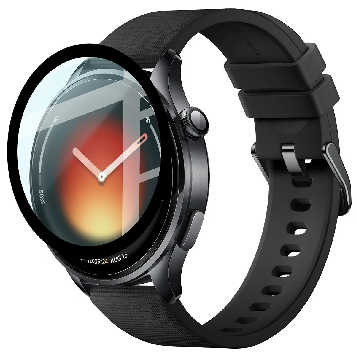 Ochranné sklo Bizon Glass Watch Edge Hybrid Xiaomi Watch 5, black