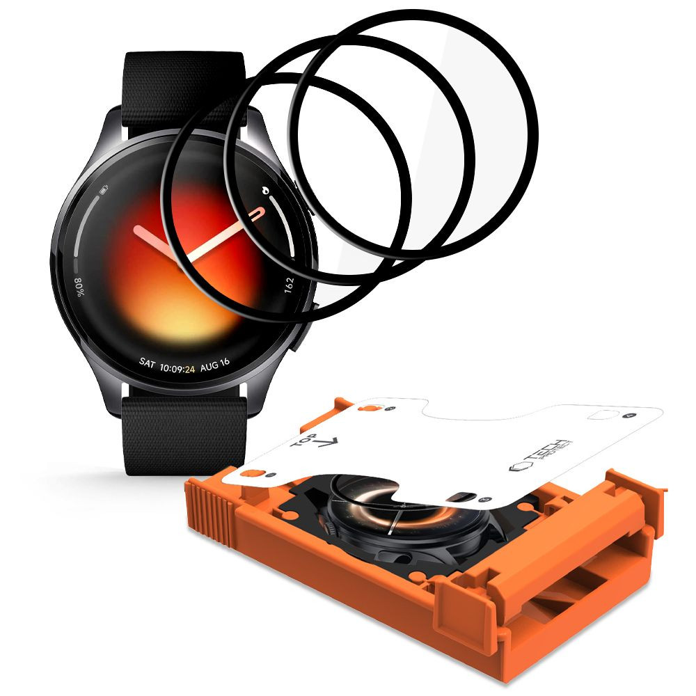 Kryt Tech-Protect Easy Set Flex+ Xiaomi Watch 5 Black [3 PACK]
