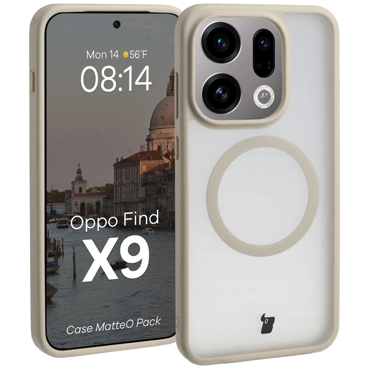 Kryt Bizon MatteO Magnetic Pack Oppo Find X9, smoky beige