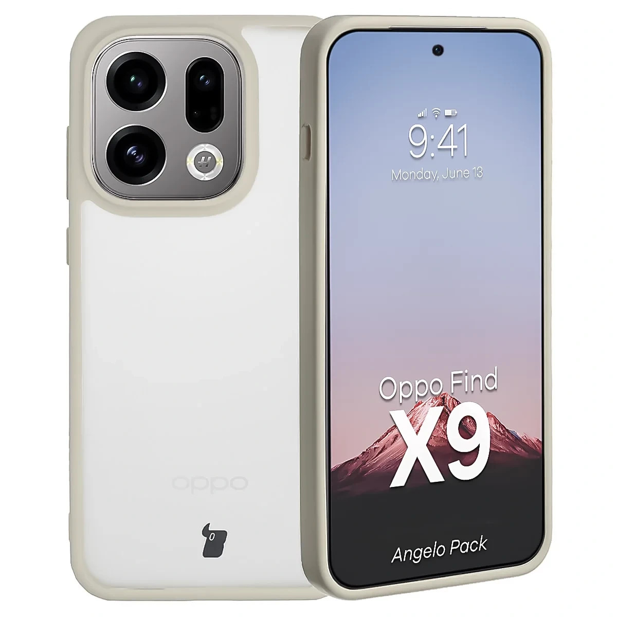 Kryt Bizon Angelo Pack Oppo Find X9, smoked with a beige frame