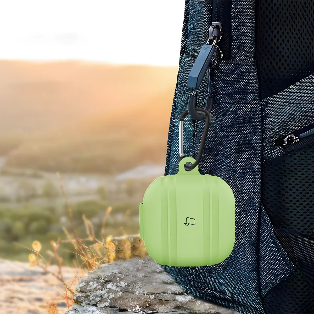 Kryt Bizon Case Headphone Silicone Samsung Galaxy Buds 4 / 4 Pro, light green