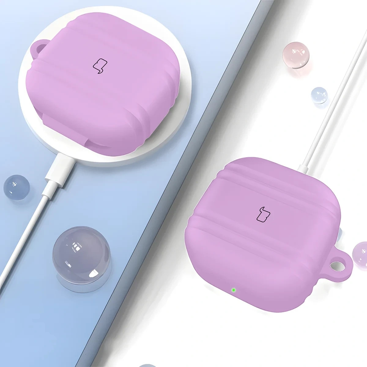 Kryt Bizon Case Headphone Silicone Samsung Galaxy Buds 4 / 4 Pro, light purple