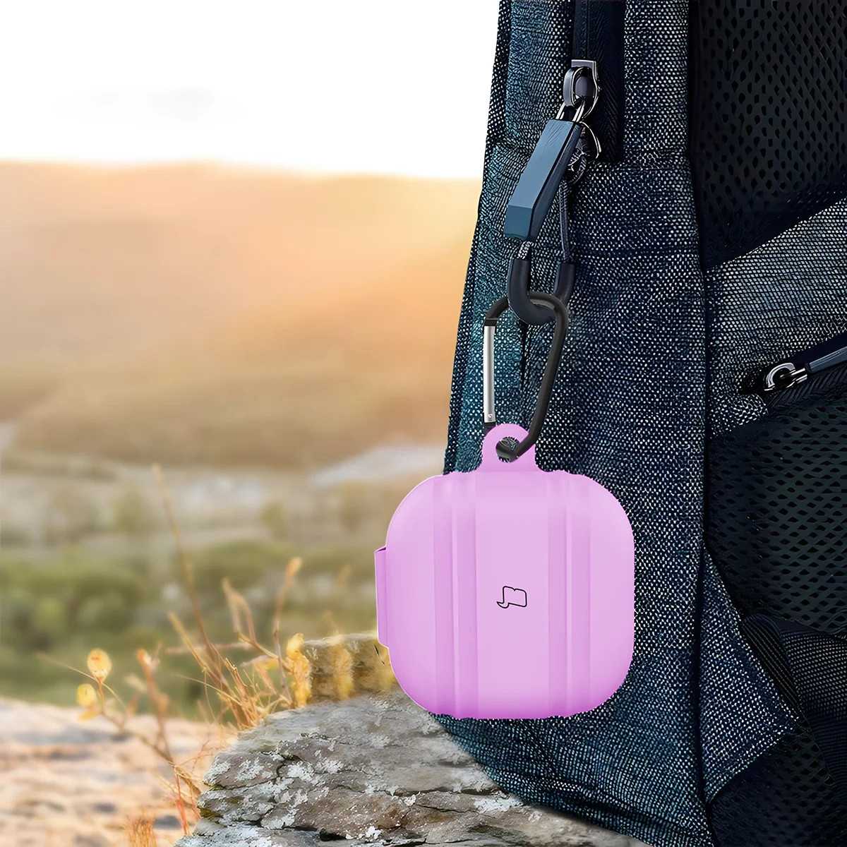 Kryt Bizon Case Headphone Silicone Samsung Galaxy Buds 4 / 4 Pro, light purple