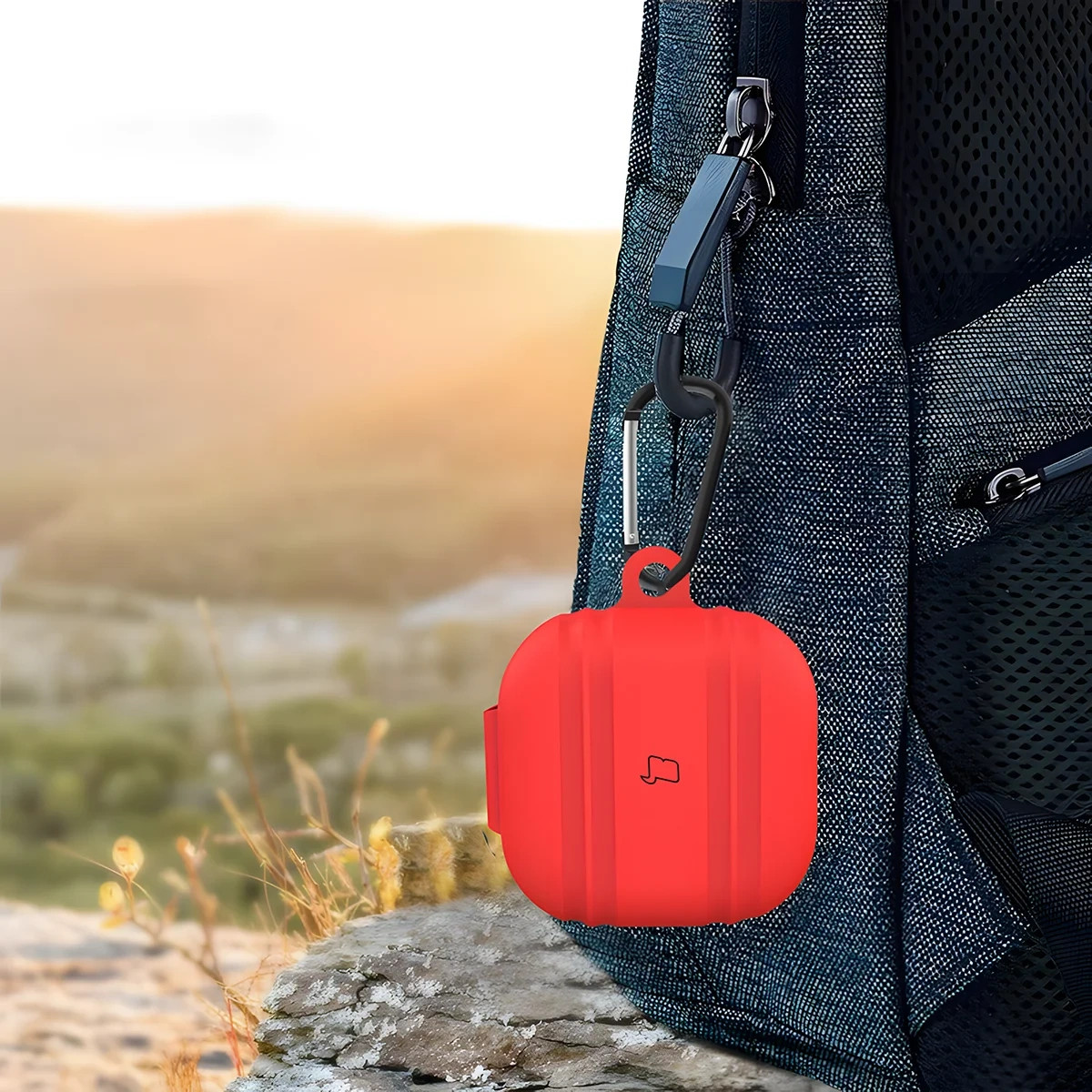 Kryt Bizon Case Headphone Silicone Samsung Galaxy Buds 4 / 4 Pro, red