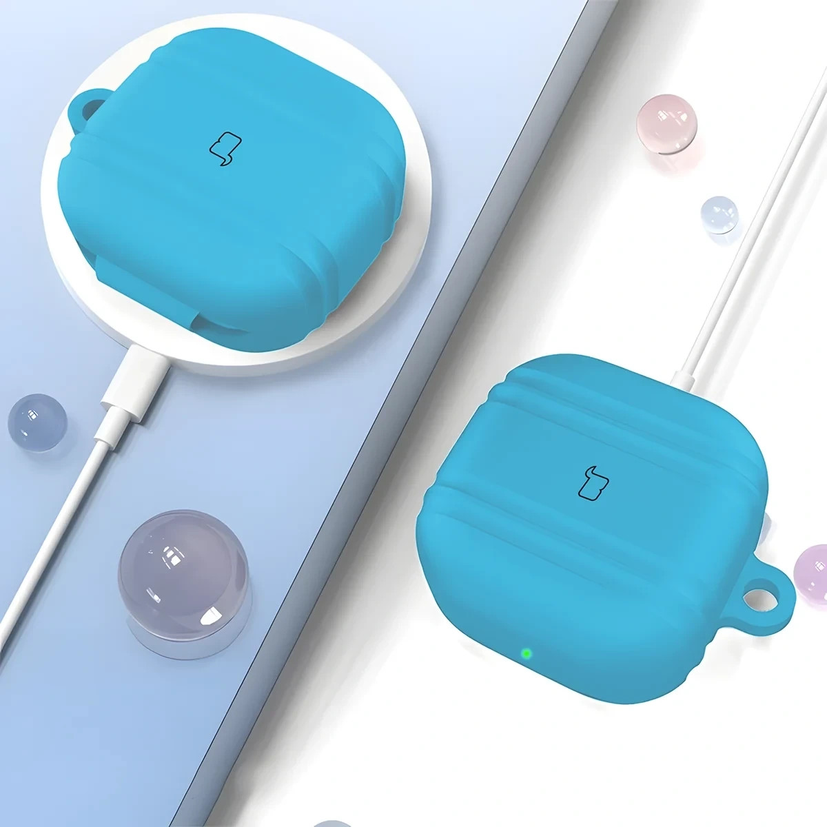 Kryt Bizon Case Headphone Silicone Samsung Galaxy Buds 4 / 4 Pro, blue