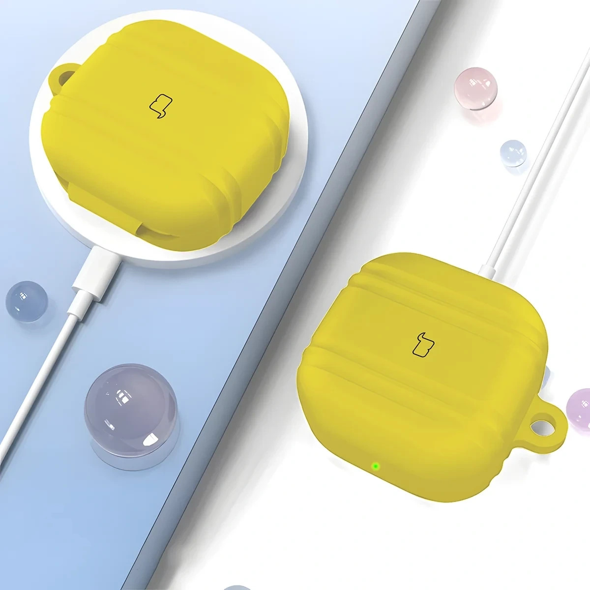 Kryt Bizon Case Headphone Silicone Samsung Galaxy Buds 4 / 4 Pro, yellow