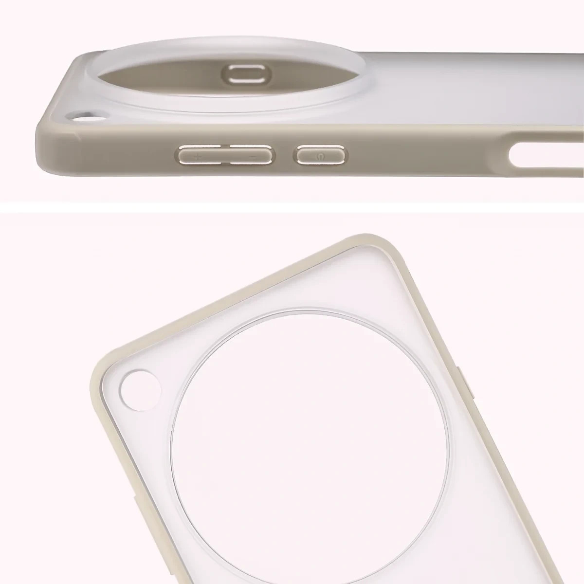 Kryt Bizon Case Angelo Oppo Find X9 Ultra, semi-transparent with a beige frame